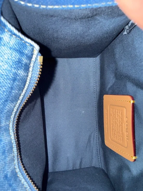 Coach Mini Cargo Denim Tote with Embroidered Logo - Picture 10 of 11